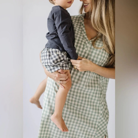 Pehr Green checked Caftan  Dress, One Size - Picture 3 of 13